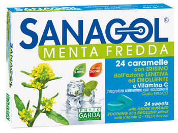 SANAGOL MENTA FREDDA 24 CARAMELLE - farmachicca
