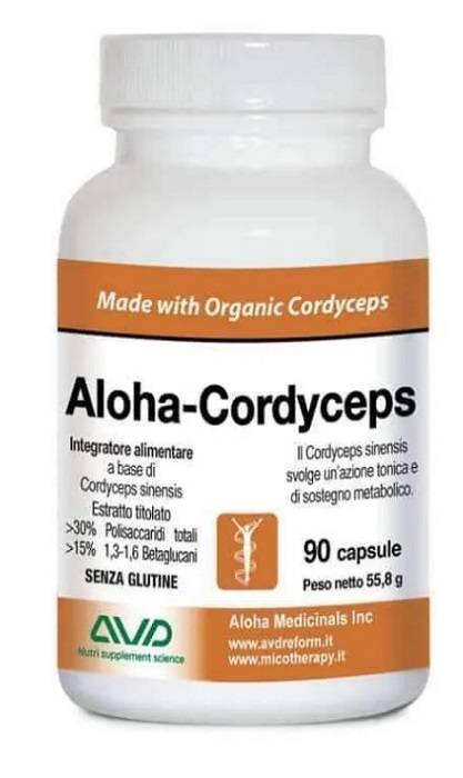 ALOHA CORDYCEPS 90 CAPSULE FLACONE 55,8 G - farmachicca