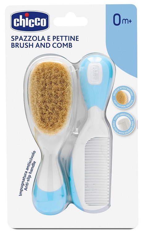 CHICCO SPAZZOLA + PETTINE AZZURRO - farmachicca
