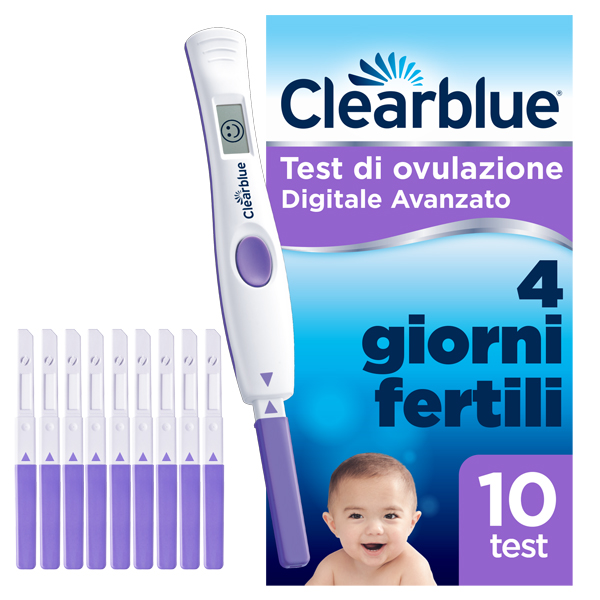 TEST DI OVULAZIONE CLEARBLUE DIGITALE AVANZATO 10 PEZZI - farmachicca