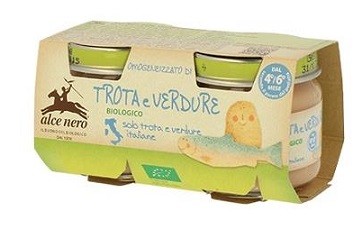 OMOGENEIZZATO TROTA E VERDURE BABY FOOD BIO 2 X 80 G - farmachicca