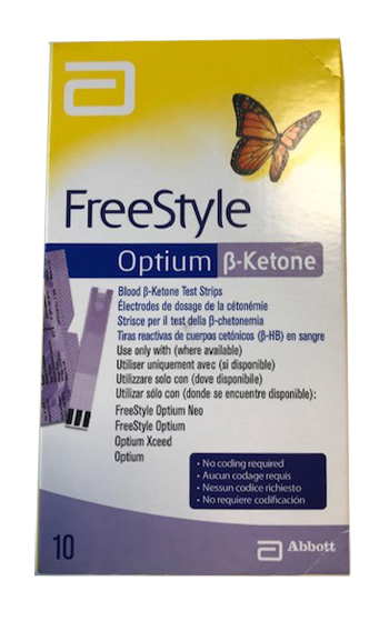 STRISCE MISURAZIONE CHETONEMIA OPTIUM BETA KETONE 10 PEZZI - farmachicca