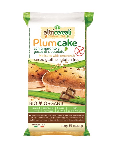 ALTRICEREALI PLUMCAKE DI AMARANTO CON GOCCE DI CIOCCOLATO 4 X 45 G - farmachicca