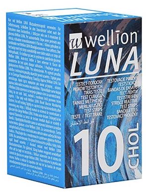 WELLION LUNA 10 STRIPS STRISCE PER MISURAZIONE COLESTEROLO - farmachicca
