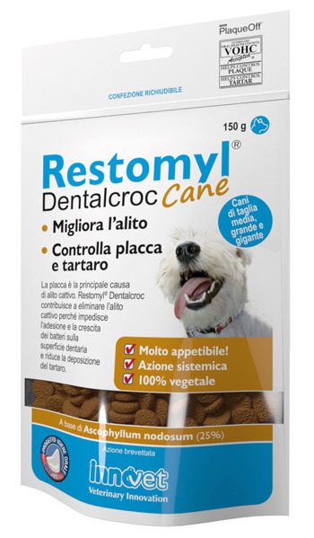 RESTOMYL DENTALCROC CANI TAGLIA MEDIA GRANDE E GIGANTE BUSTA 150 G - farmachicca