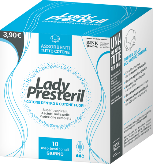 Lady Presteril Cotton Power ASSORBENTI Giorno Con Ali  10 Pezzi - farmachicca