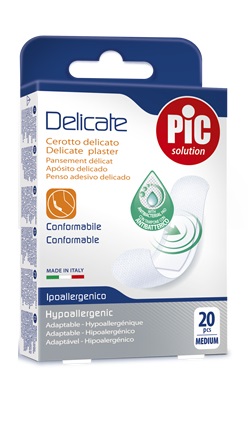 CEROTTO PIC DELICATE 19X72 MM ANTIBATTERICO 20 PEZZI - farmachicca