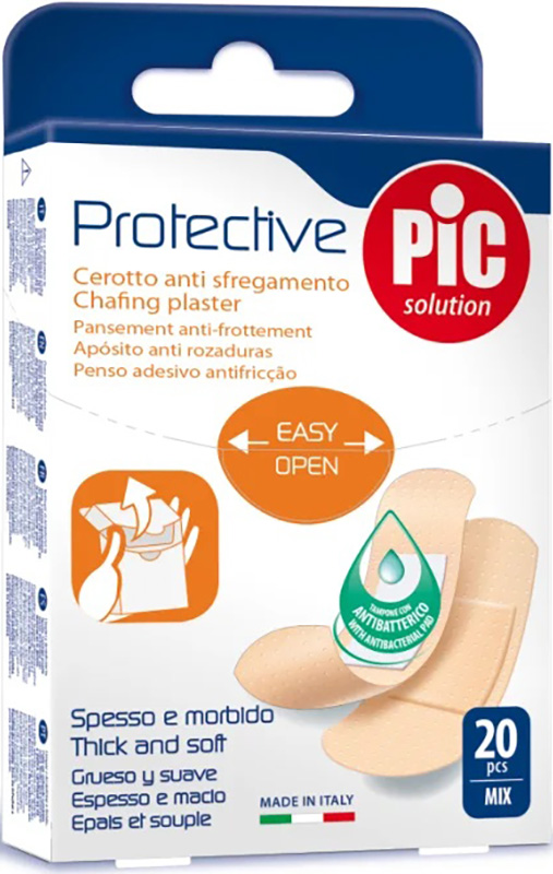 CEROTTO PIC PROTECTIVE MIX ANTIBATTERICO ANTISFREGAMENTO CON TAMPONE 20 PEZZI - farmachicca