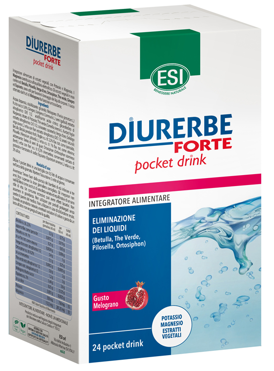 ESI DIURERBE FORTE POCKET DRINK MELOGRANO 24 X 20 ML - farmachicca
