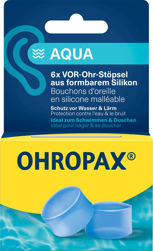 TAPPO AURICOLARE SILICONE AQUA OHROPAX 6 PEZZI - farmachicca