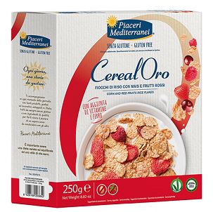 PIACERI MEDITERRANEI CEREALORO FIOCCHI DI RISO CON MAIS E FRUTTI ROSSI 250 G - farmachicca