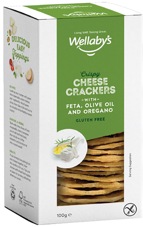WELLABY'S CRACKERS FETA OLIVE OLIO & ORIGANO 100 G - farmachicca