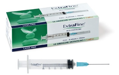 SIRINGA EXTRAFINE 5 ML GAUGE 23 0,60X30MM 10 PEZZI - farmachicca