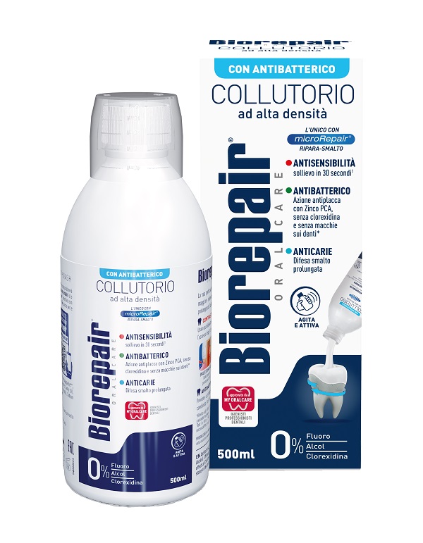BIOREPAIR ORAL CARE COLLUTORIO ALTA INTENSITA' 3IN1 ANTISENSIBILITA', ANTIBATTERICO, ANTICARIE 500 ML - farmachicca