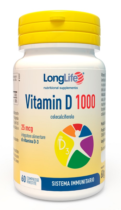 LONGLIFE VITAMIN D 1000UI 60 COMPRESSE RIVESTITE - farmachicca