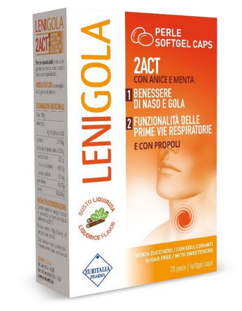 LENIGOLA 20 PERLE SOFTGEL CAPS LIQUIRIZIA - farmachicca