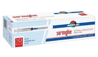 SIRINGA PER VENIPUNTURA MASTER-AID 2,5 ML 10 GAUGE 23 PEZZI - farmachicca