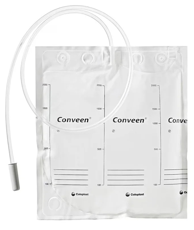SACCA LETTO CONVEEN BASIC CON MANIGLIA CAPACITA' 2000ML LUNGHEZZ TUBO 100CM NO SCARICO CONFEZIONE DA 30PEZZI - farmachicca