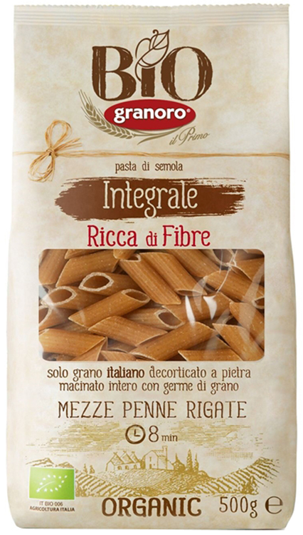 BIOLOGICA INTEGRALE GRANORO MEZZE PENNE RIGATE 500 G - farmachicca