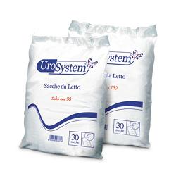 SACCA DI DRENAGGIO DA LETTO PER INCONTINENZA UROSYSTEM TUBO 130 CM SENZA SCARICO 30 PEZZI - farmachicca