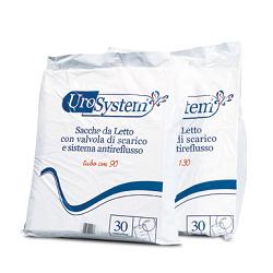 SACCA DI DRENAGGIO DA LETTO PER INCONTINENZA UROSYSTEM TUBO 90 CM CON SCARICO 30 PEZZI - farmachicca