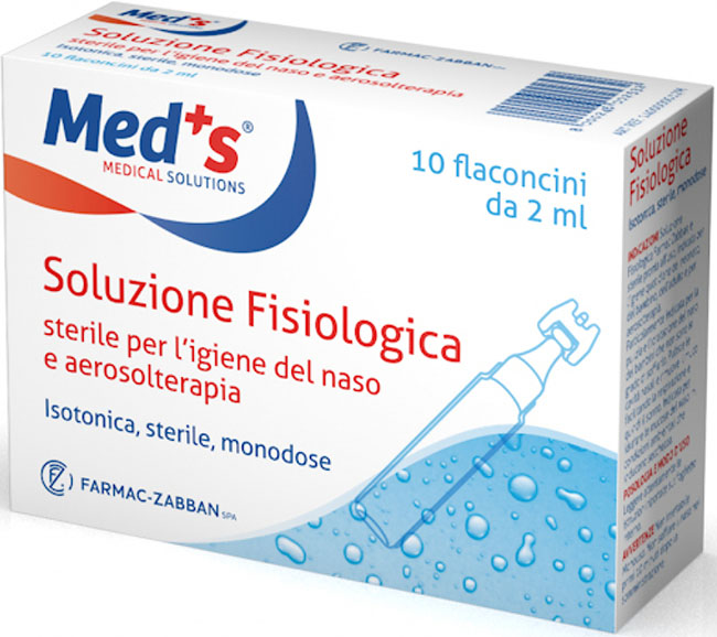 MEDS SOLUZIONE FISIOLOGICA STERILE ASTX10 FL 2ML - farmachicca