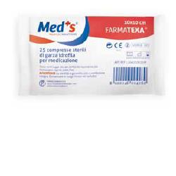 GARZA COMPRESSA MEDS FARMATEXA IDROFILA 12/8 10X10 CM 25 PEZZI - farmachicca