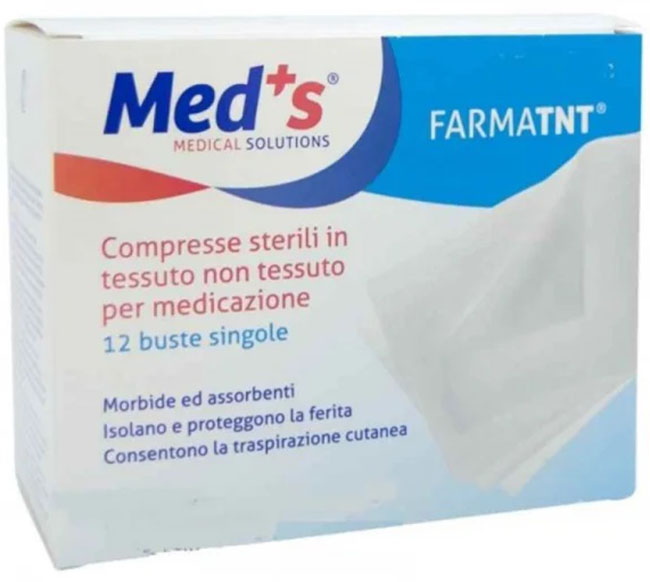 GARZA COMPRESSA MEDS TESSUTO NON TESSUTO 10X10CM 12 PEZZI PEEL OPEN - farmachicca