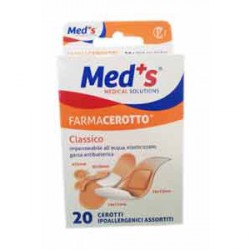 CEROTTO MEDS STRIPS POLIURETANO IPOALLERGENICO CLASSICO ASSORTITI 20 PEZZI - farmachicca