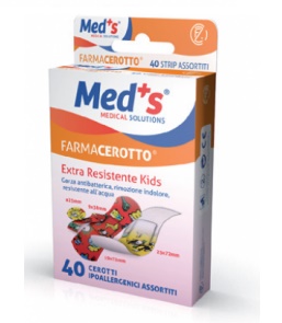 CEROTTO MEDS STRIPS KIDS IPOALLERGENICO ASSORTITI 40 PEZZI - farmachicca