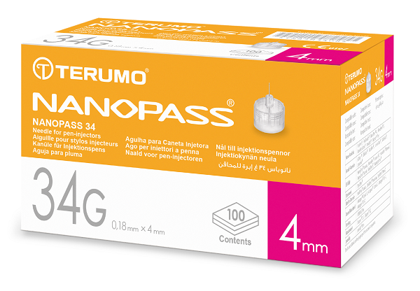 AGO PER PENNA DA INSULINA NANOPASS GAUGE 34 LUNGHEZZA 4 MM 100 PEZZI - farmachicca