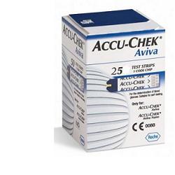 STRISCE MISURAZIONE GLICEMIA ACCU-CHEK AVIVA BRK RETAIL 25 PEZZI - farmachicca