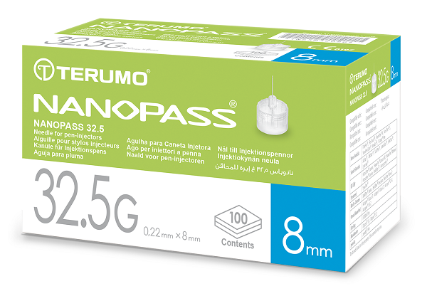 AGO PER PENNA DA INSULINA NANOPASS 32,5 GAUGE LUNGHEZZA 8 MM 100 PEZZI - farmachicca