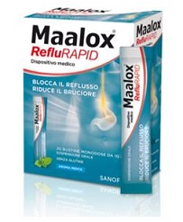 SOSPENSIONE ORALE MAALOX REFLURAPID 20 BUSTINE MONODOSE DA 10 ML - farmachicca