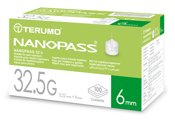AGO PER PENNA DA INSULINA NANOPASS 32,5 GAUGE LUNGHEZZA 6 MM 100 PEZZI - farmachicca