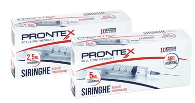 SIRINGA PRONTEX 2,5 ML AGO IND 10 PEZZI - farmachicca