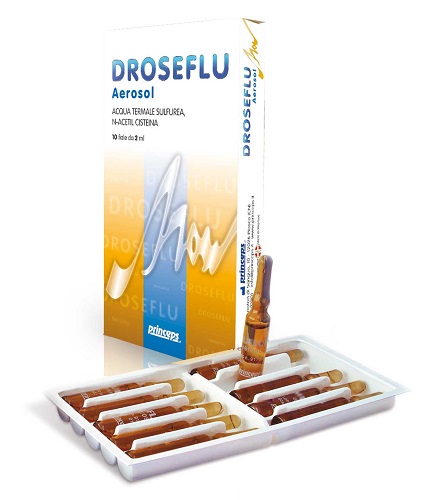 DROSEFLU FIALE AEROSOL ACQUA TERMALE SULFUREA 10 FIALE DA 2 ML - farmachicca