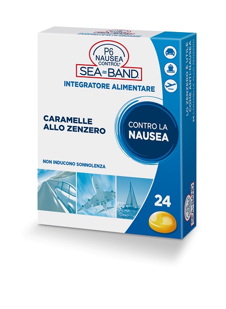 P6 NAUSEA CONTROL SEA BAND CARAMELLE ANTINAUSEA VIAGGIO ALLO ZENZERO 24 PEZZI - farmachicca