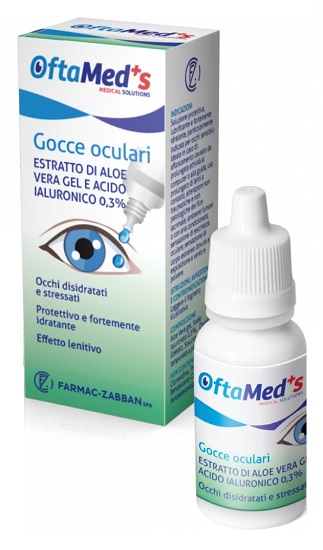 OFTAMED'S GOCCE OCULARI OCCHI DISIDRATATI E STRESSATI ESTRATTO ALOE VERA GEL E ACIDO IALURONICO 0,3% 10 ML - farmachicca