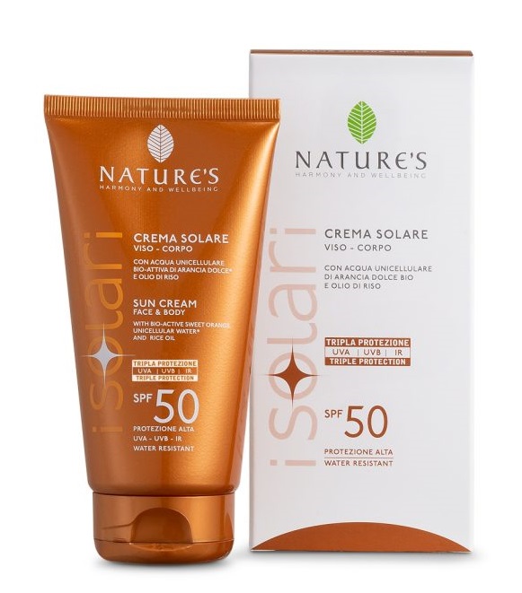 NATURE'S I SOLARI CREMA SOLARE VISO E CORPO SPF 50 IR SUN 150 ML - farmachicca