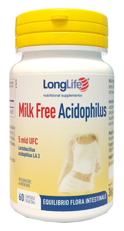 LONGLIFE MILK FREE ACIDOPHILUS 60 CAPSULE VEGETALI - farmachicca