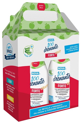 NOVA100 DRENANTE FORTE LIGHT CON ALOE 300+300 ML - farmachicca