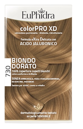 EUPHIDRA COLORPRO XD 730 BIONDO DORATO GEL COLORANTE CAPELLI IN FLACONE + ATTIVANTE + BALSAMO + GUANTI - farmachicca