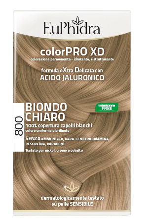 EUPHIDRA COLORPRO XD 800 BIONDO CHIARO GEL COLORANTE CAPELLI IN FLACONE + ATTIVANTE + BALSAMO + GUANTI - farmachicca