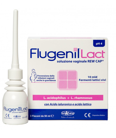 FLUGENIL LACT SOLUZIONE VAGINALE INTERNA A BASE DI FERMENTI LATTICI 3 FLACONI DA 50 ML + 3 APPLICATORI MONOUSO - farmachicca