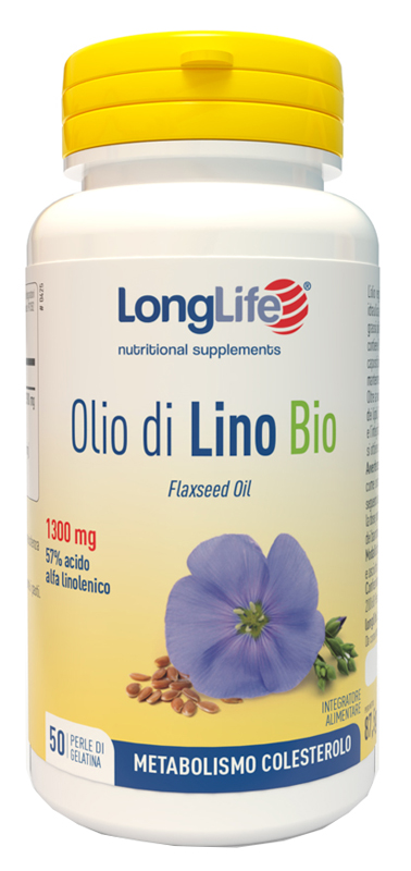 LONGLIFE OLIO DI LINO BIO 50 PERLE DI GELATINA - farmachicca