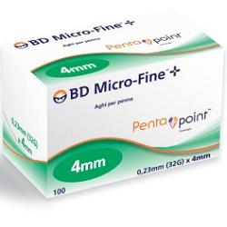 AGO PER PENNA DA INSULINA BD MICROFINE PENTAPOINT GAUGE 32 4 MM 100 PEZZI - farmachicca