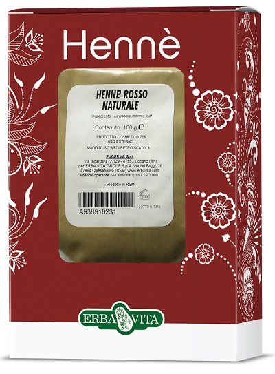 HENNE COLORANTE CAPELLI ROSSO NATURALE 100 G - farmachicca
