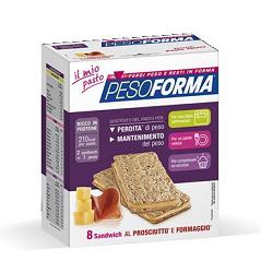 PESOFORMA SANDWICH PROSCIUTTO/FORMAGGIO 4 PASTI 8 PEZZI X 25 G - farmachicca