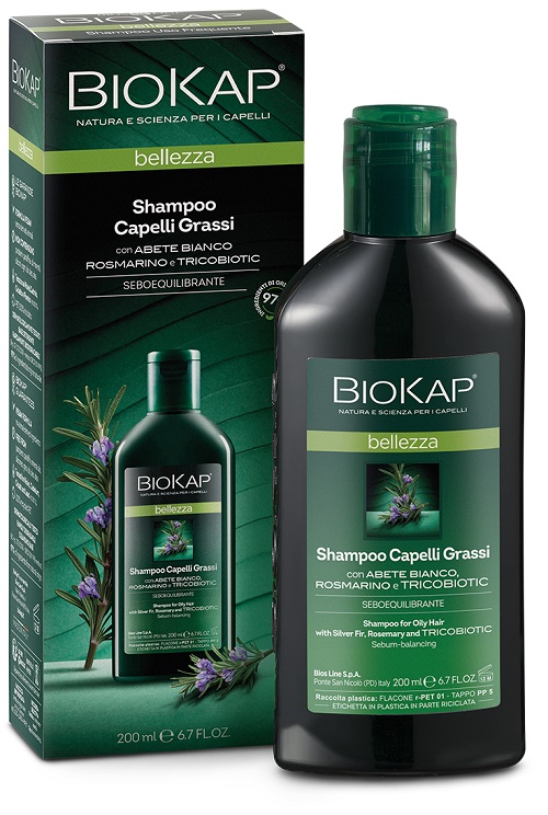 BIOKAP BELLEZZA SHAMPOO CAPELLI GRASSI CON TRICOBIOTIC 200 ML - farmachicca